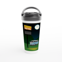 Load image into Gallery viewer, Nojack Hotel White 15oz Stainless Steel Travel Mug
