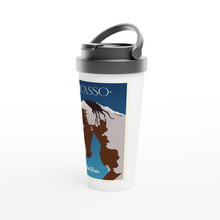 Load image into Gallery viewer, Picasso White 15oz Stainless Steel Travel Mug
