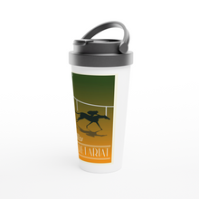 Load image into Gallery viewer, Secretariat White 15oz Stainless Steel Travel Mug
