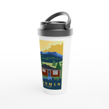 Load image into Gallery viewer, Cadomin White 15oz Stainless Steel Travel Mug
