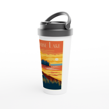Load image into Gallery viewer, Surprise Lake White 15oz Stainless Steel Travel Mug
