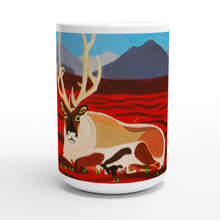 Load image into Gallery viewer, Caribou Fields White 15oz Ceramic Mug
