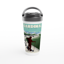 Load image into Gallery viewer, Cardinal Divide White 15oz Stainless Steel Travel Mug
