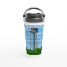 Load image into Gallery viewer, Edson Water Tower White 15oz Stainless Steel Travel Mug
