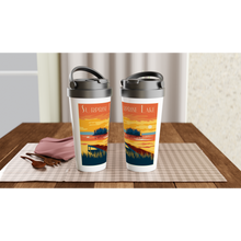 Load image into Gallery viewer, Surprise Lake White 15oz Stainless Steel Travel Mug
