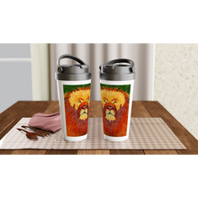 Load image into Gallery viewer, Leaf Lion White 15oz Stainless Steel Travel Mug
