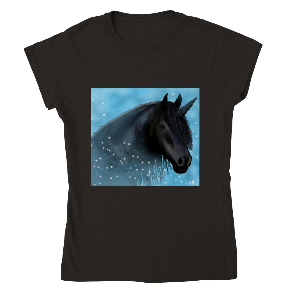 Black Unicorn Classic Womens Crewneck T-shirt